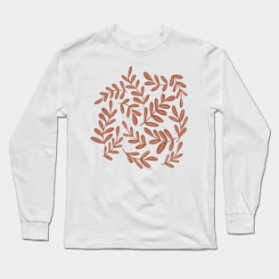 Autumn forest leaves in terracota Long Sleeve T-Shirt